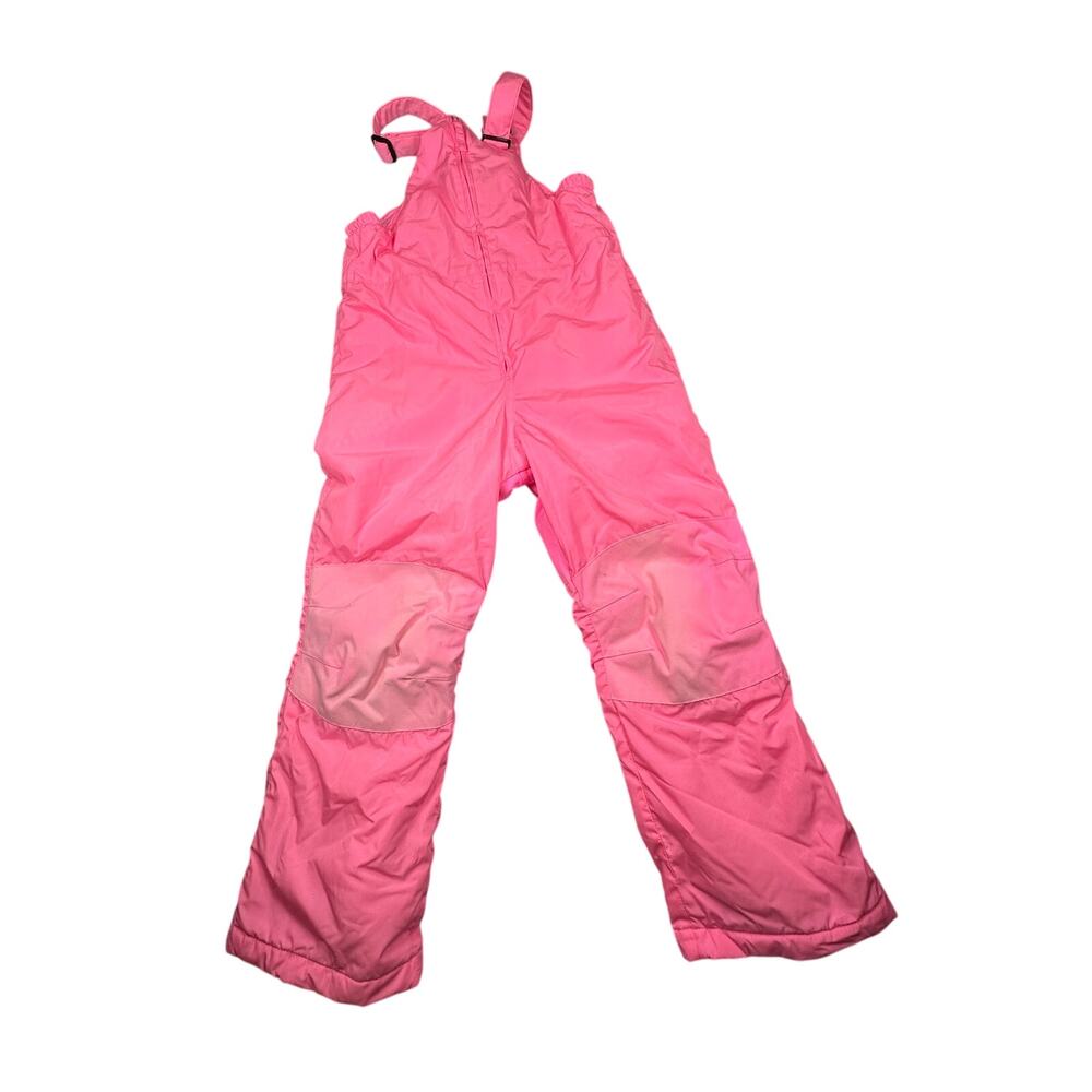 Lands' End Snow Bib Ski Overalls Pink Insulated Knee Patch